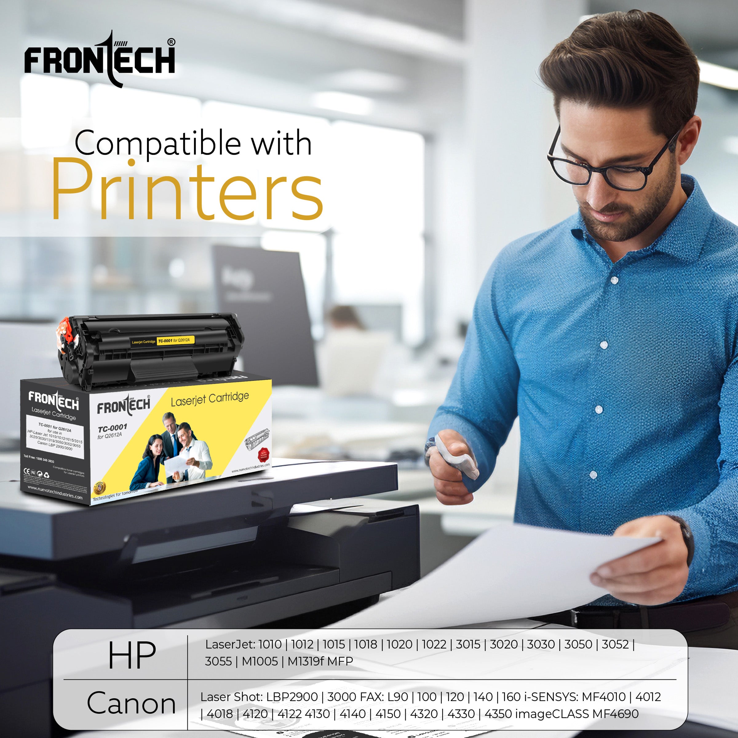 Frontech Q2612A Toner Cartridge | Compatible with HP LaserJet 1010-3050 Series (TC-0001) Frontech Q2612A Toner Cartridge | Compatible with HP LaserJet 1010-3050 Series (TC-0001)